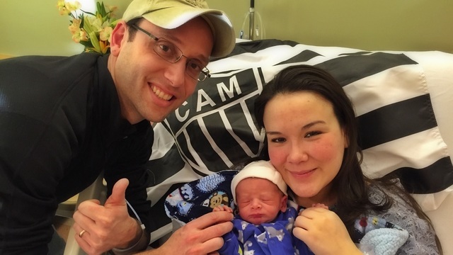 Leap Day baby David Malachias with proud parents Maria Garcia and David Malachias (MGH)
